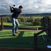 Golf tee from the roof!