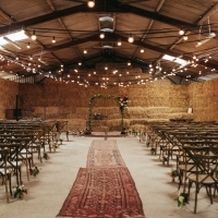 Barn set up for ceremony