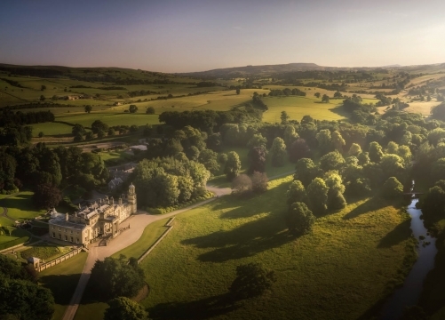 The hall and beautiful grounds